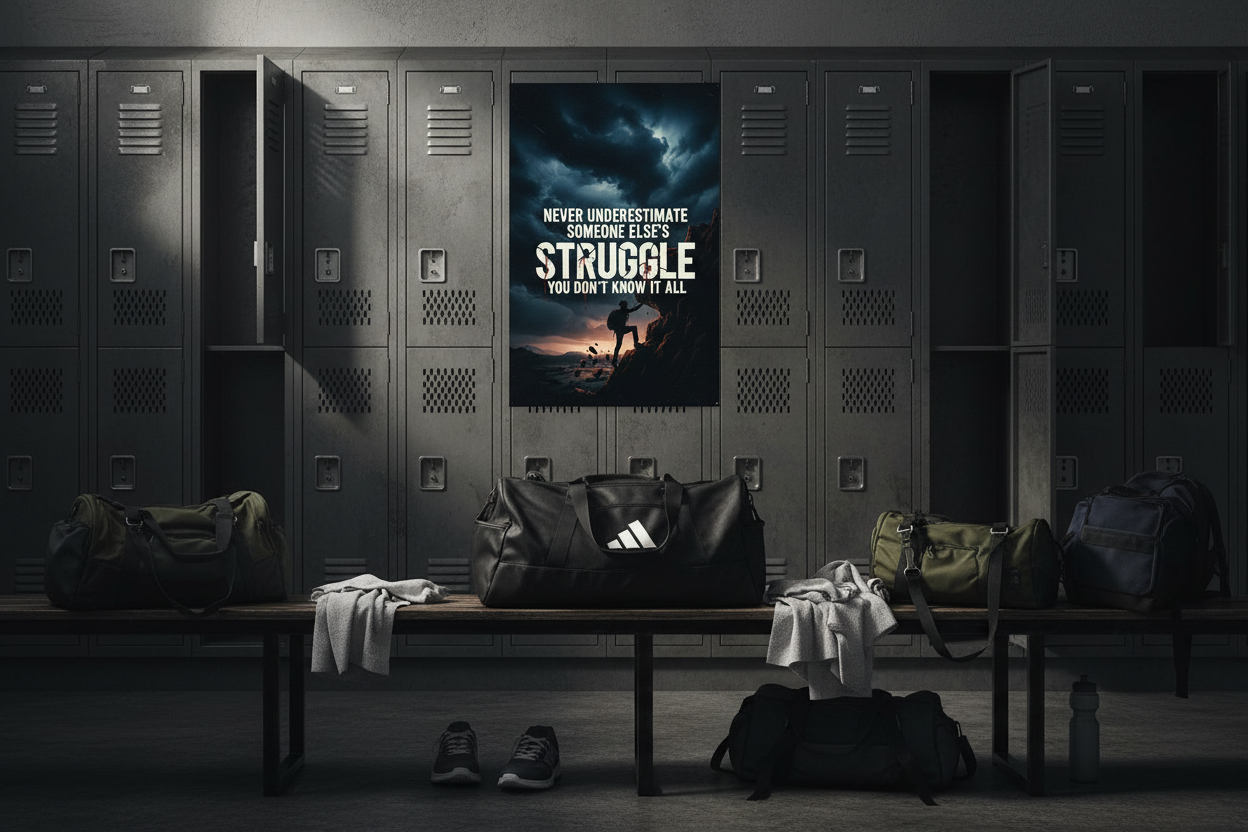 "Never Underestimate Someone Else's Struggle" - Framed Motivational Poster